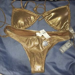 Gold aerie bikini set